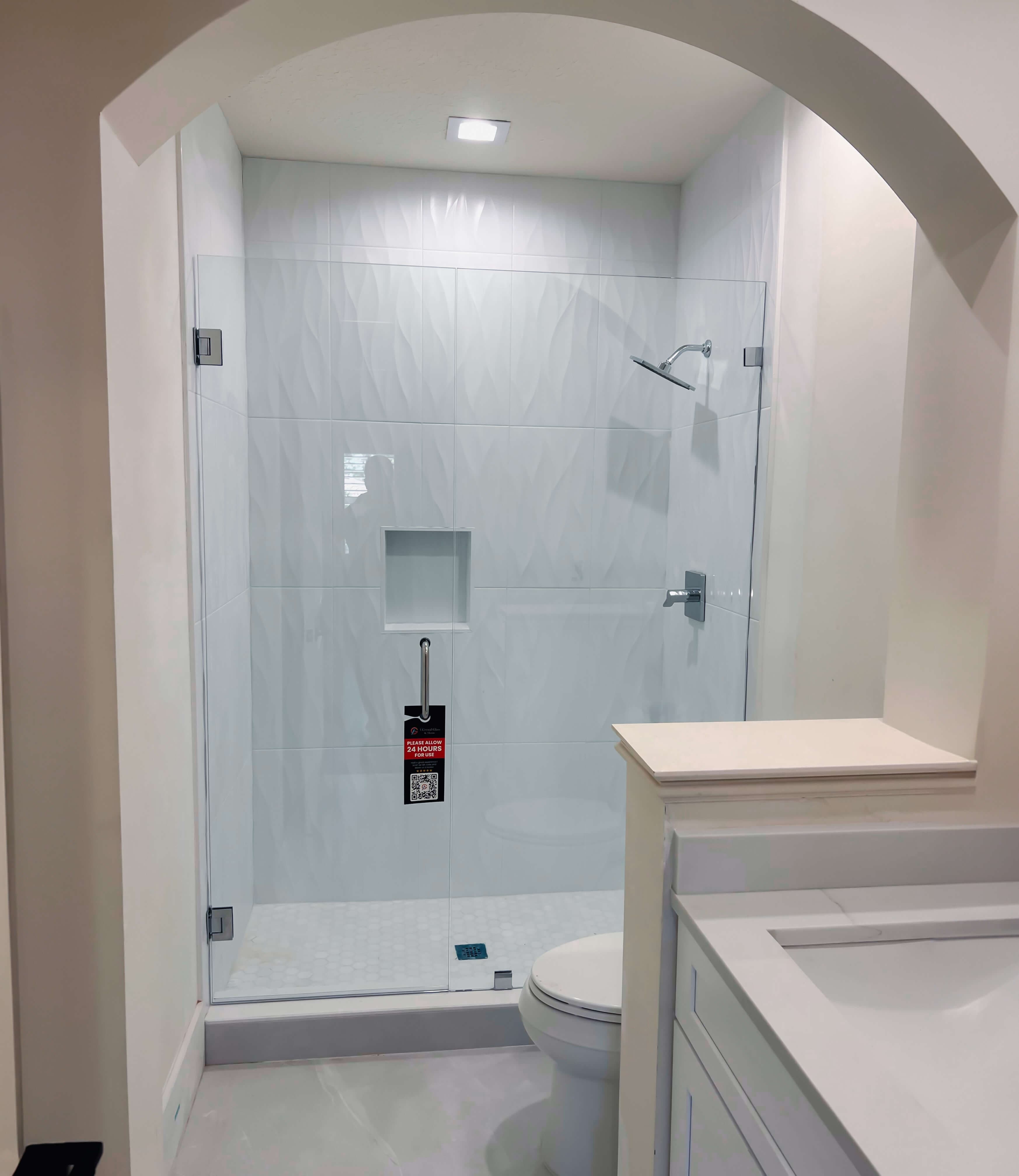 Shower Door 3/8” Clear Monolithic Tempered Glass