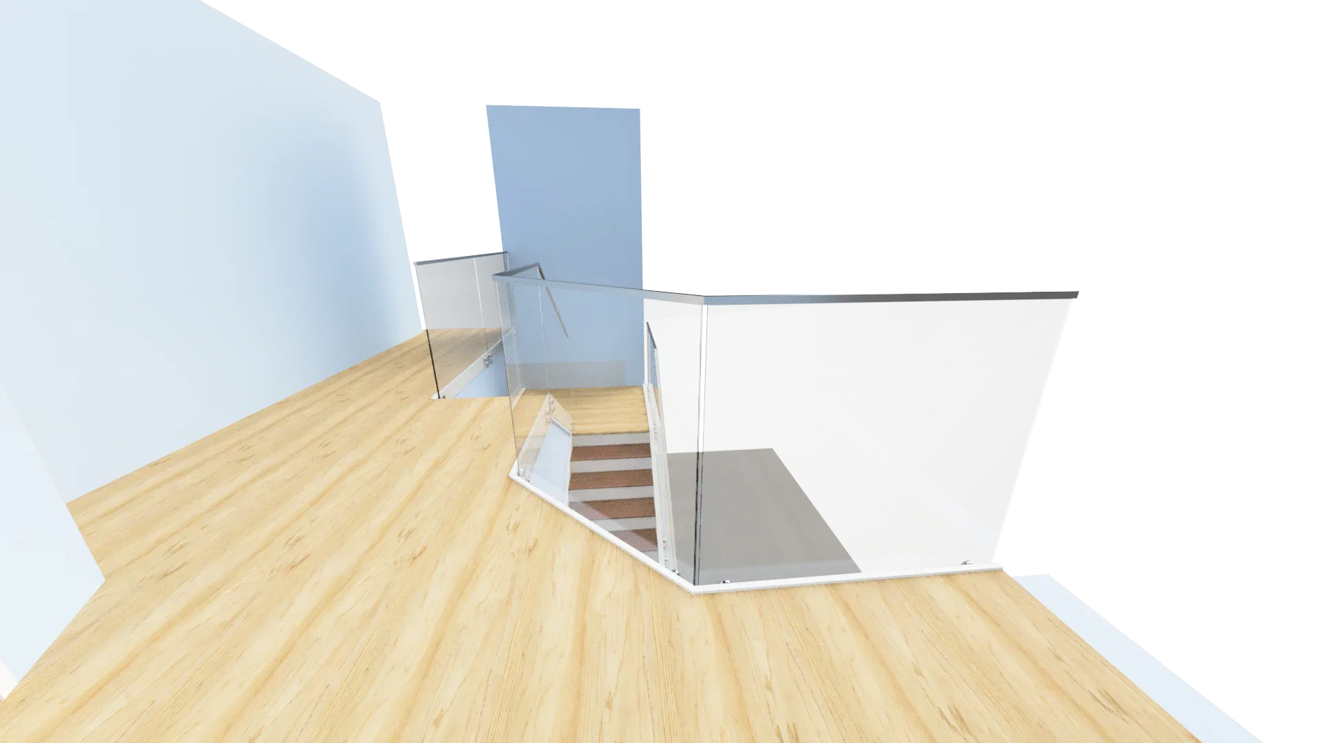 High-quality glass and mirror staircase design for modern interiors and home decor.