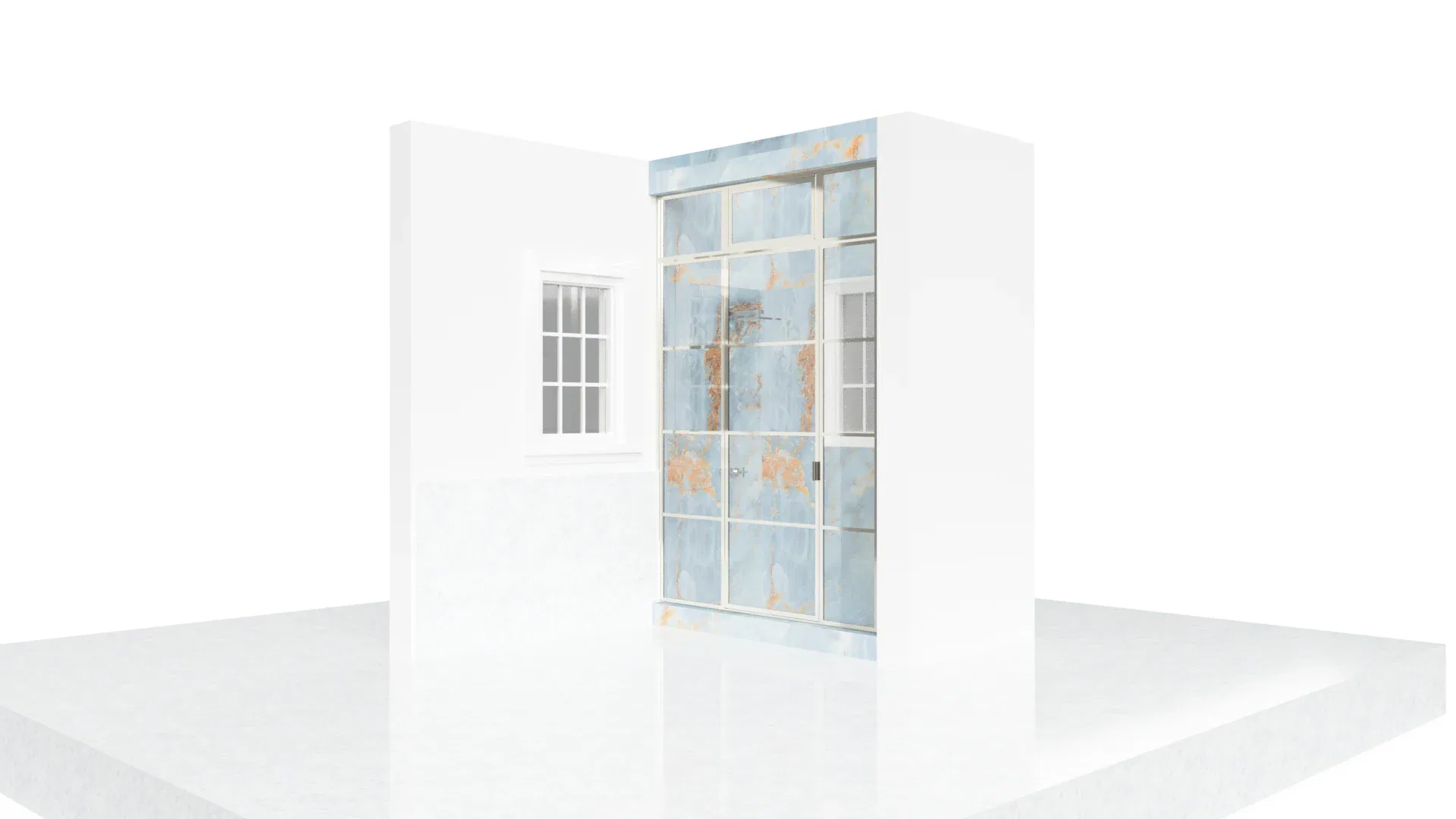 Elegant crystal glass and mirror door design for stylish home decor.