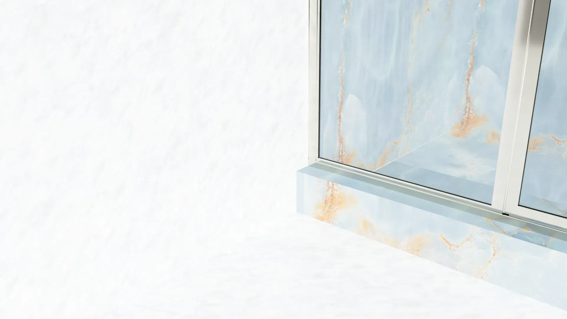 Elegant glass shower door with marble accents for bathroom decor.