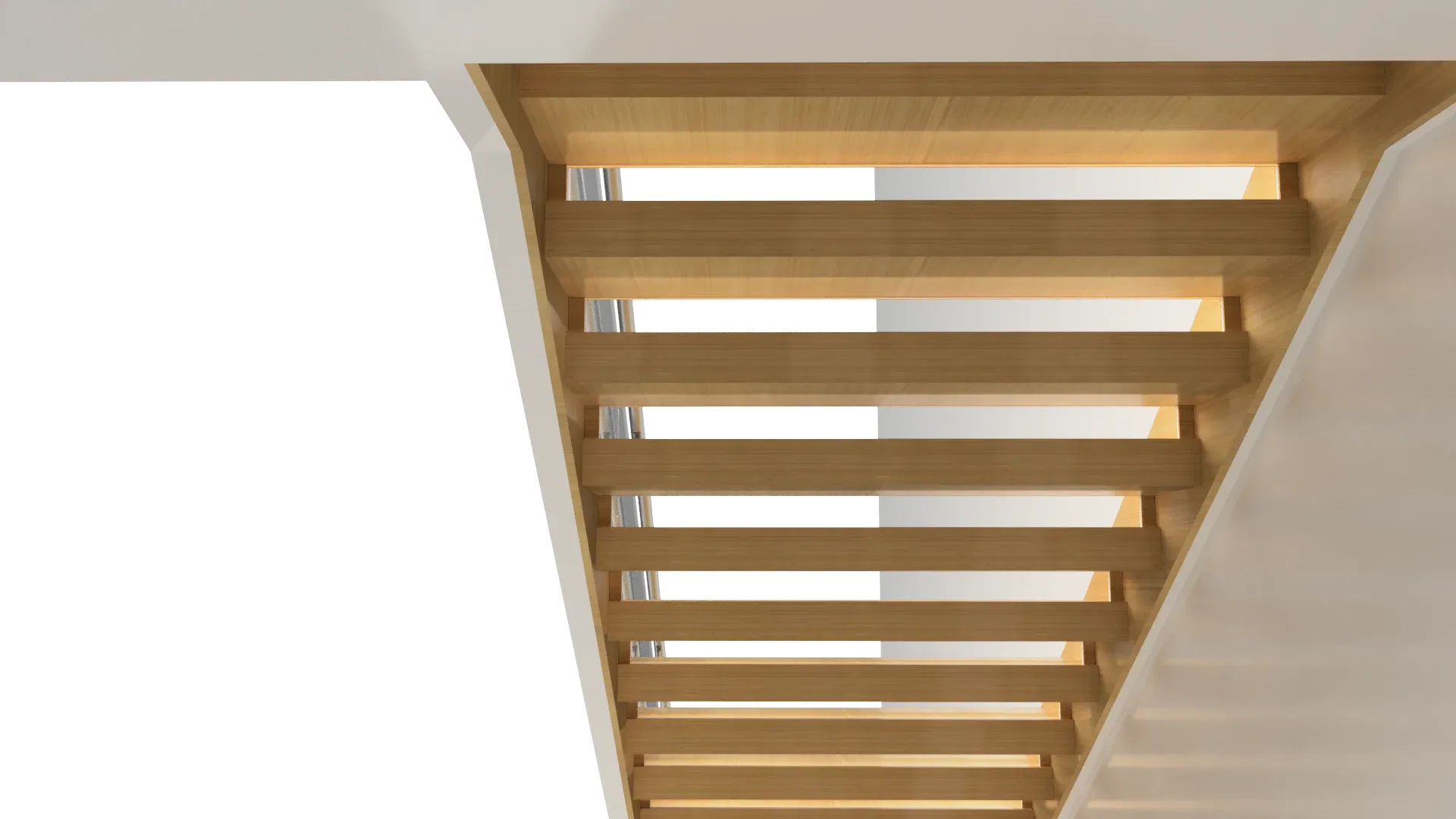 Modern wooden glass railing for stairs or balcony design.