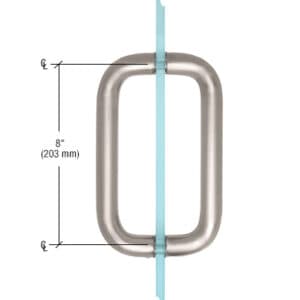 High-quality glass door handle with 8-inch length for elegant applications.