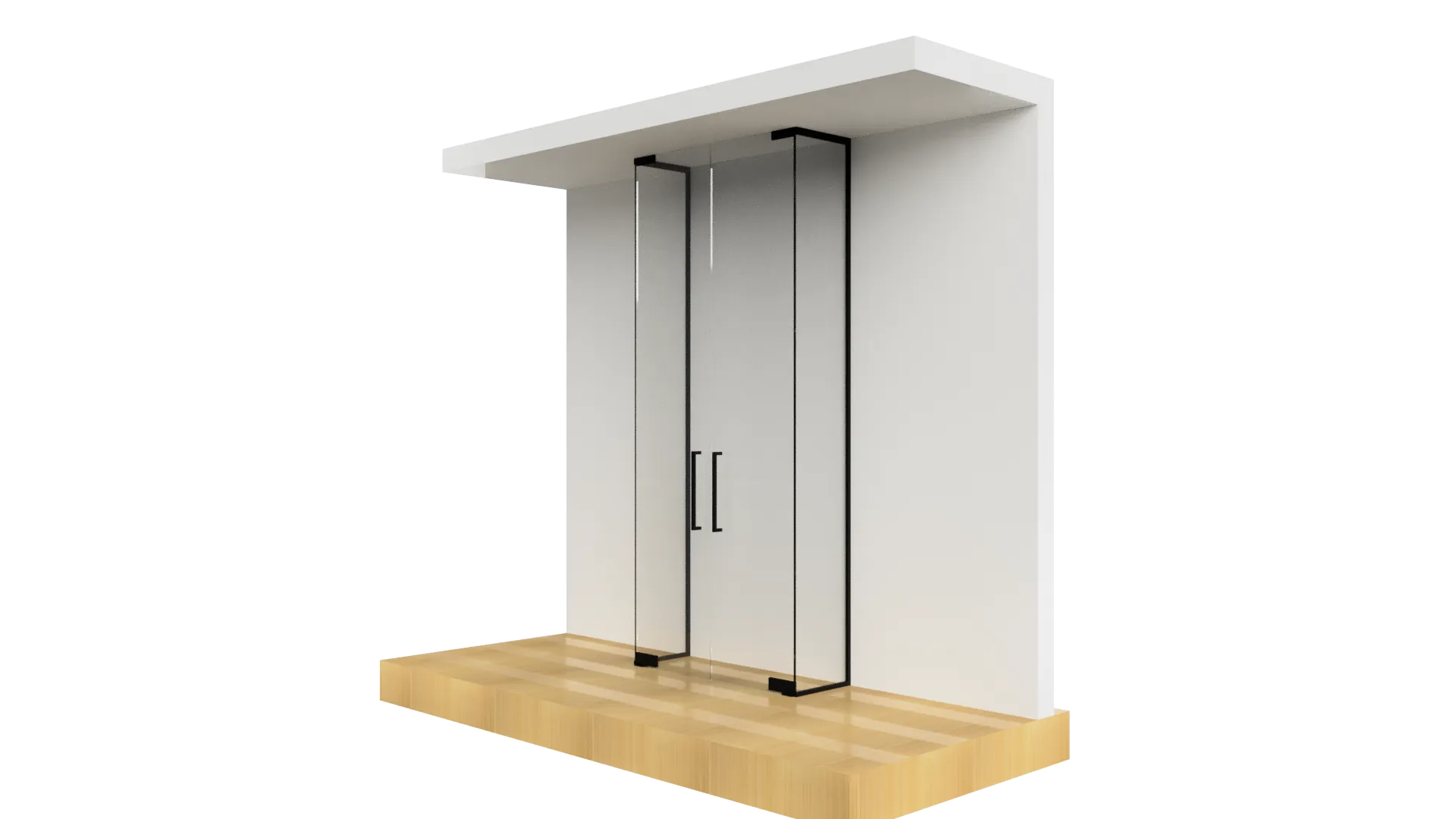 Modern glass door with black metal frame for homes and businesses, stylish and durable design.