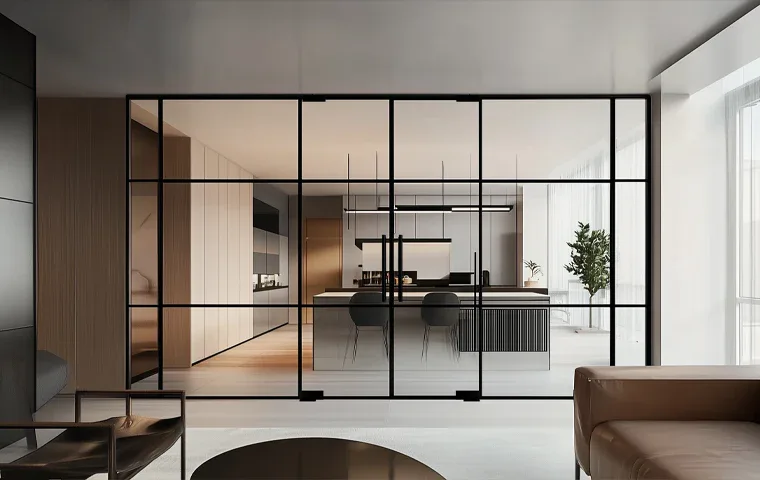 Aluminum Grid Glass Partition
