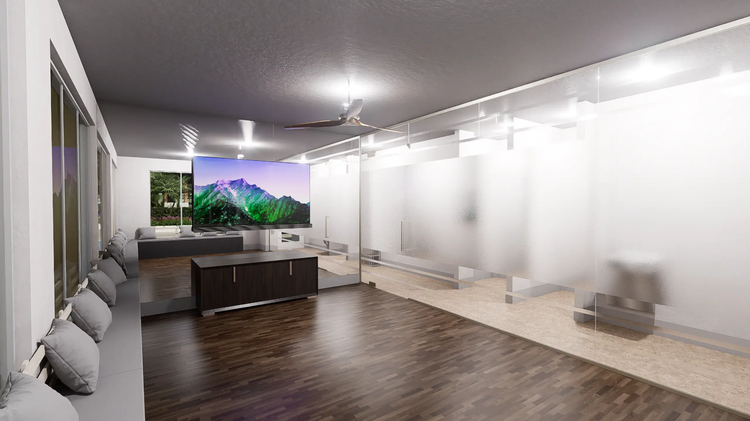 Glass Partition & Mirror | Pacific Boulevard Studio
