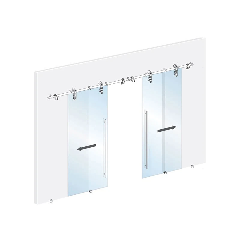 High-quality glass sliding doors with sleek handles and secure hardware. Perfect for modern interiors and commercial spaces.