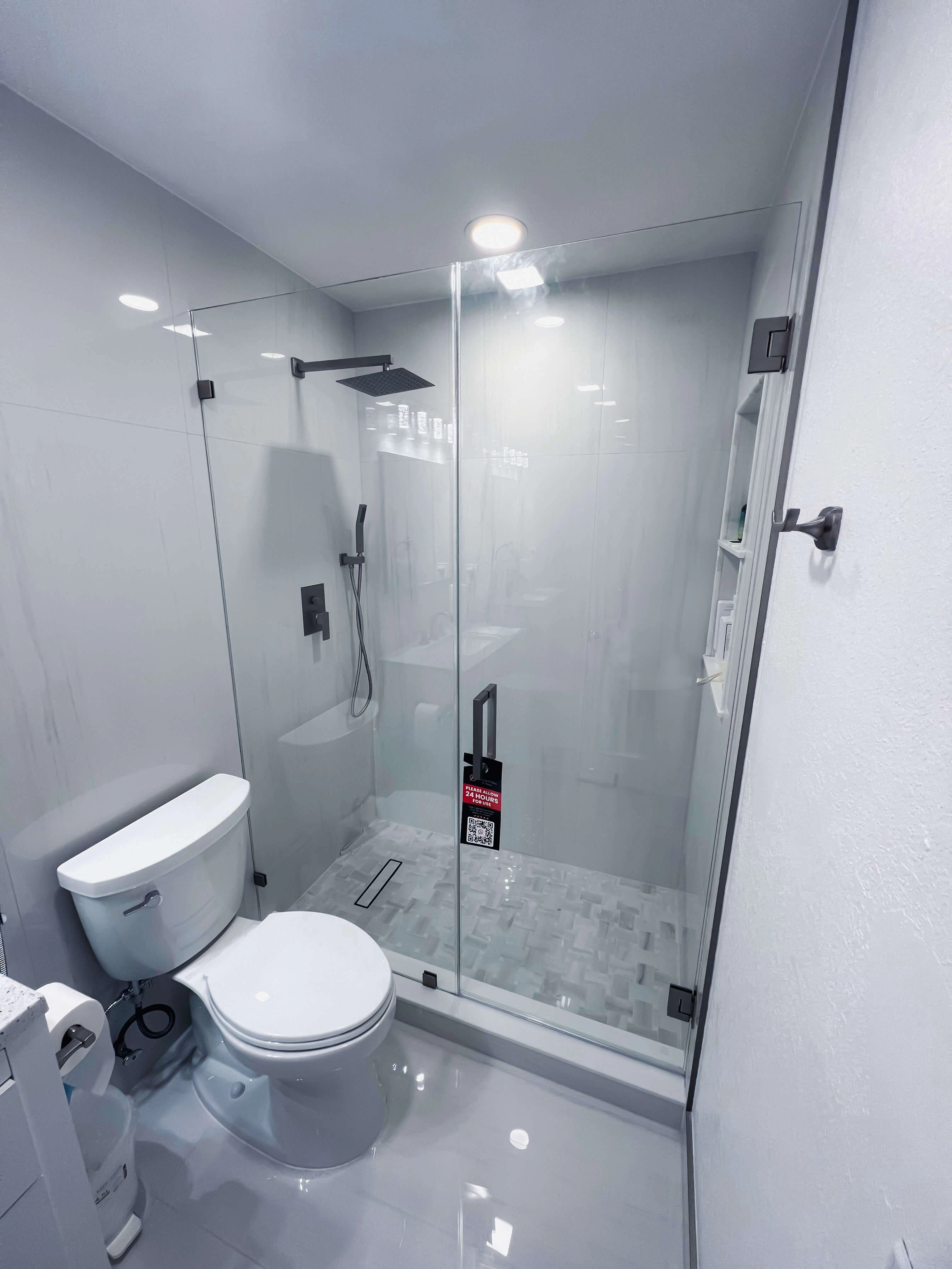 Shower Door 3/8” Clear Monolithic Tempered Glass