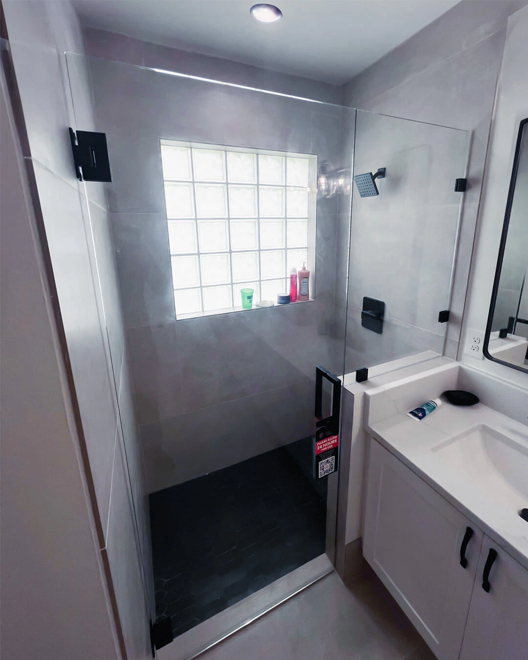 Shower Door 3/8” Clear Monolithic Tempered Glass