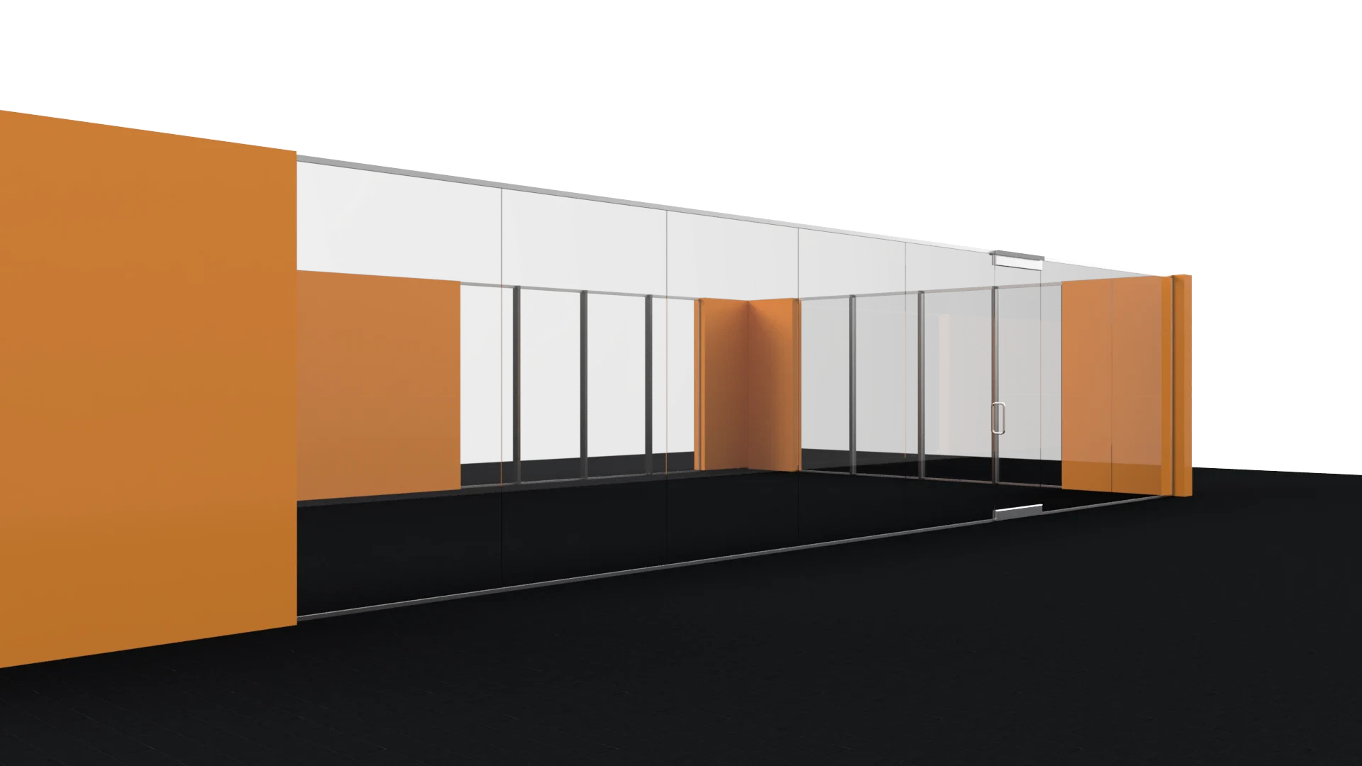High-quality glass and mirror storefront with innovative design, perfect for modern commercial spaces.