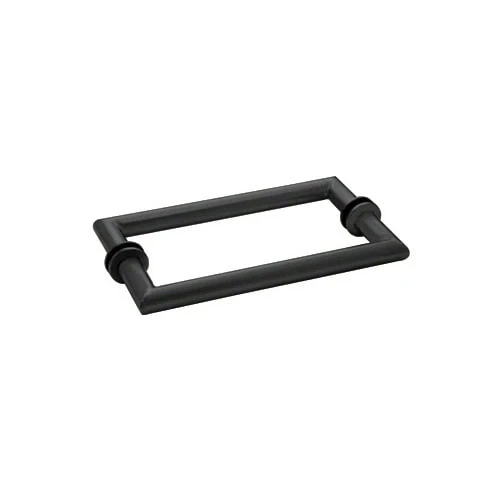 Black glass pull handle for cabinets or drawers, modern door hardware accent.