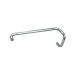Chrome mirror hook for glass and mirror installation.