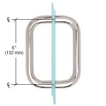 High-quality crystal glass door handle with polished chrome finish, 6-inch size.