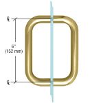 High-quality gold glass door handle with precise measurements for custom glass installations.