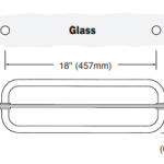 High-quality glass door handle, 18-inch length, durable and stylish for modern homes.