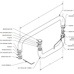 High-quality detailed image of glass and mirror assembly with fittings and connectors.