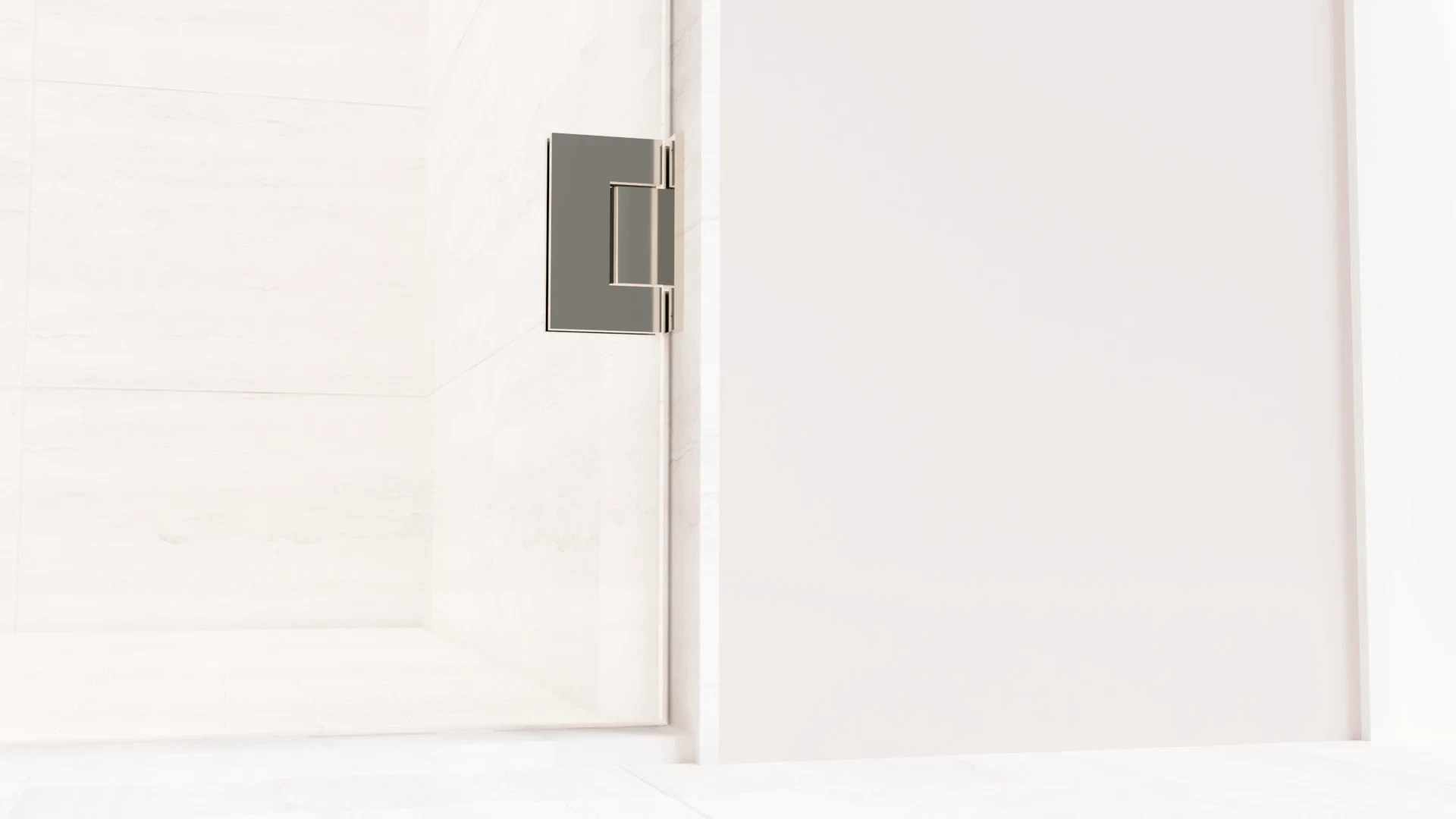 Elegant glass and mirror door handle in modern minimalist style.