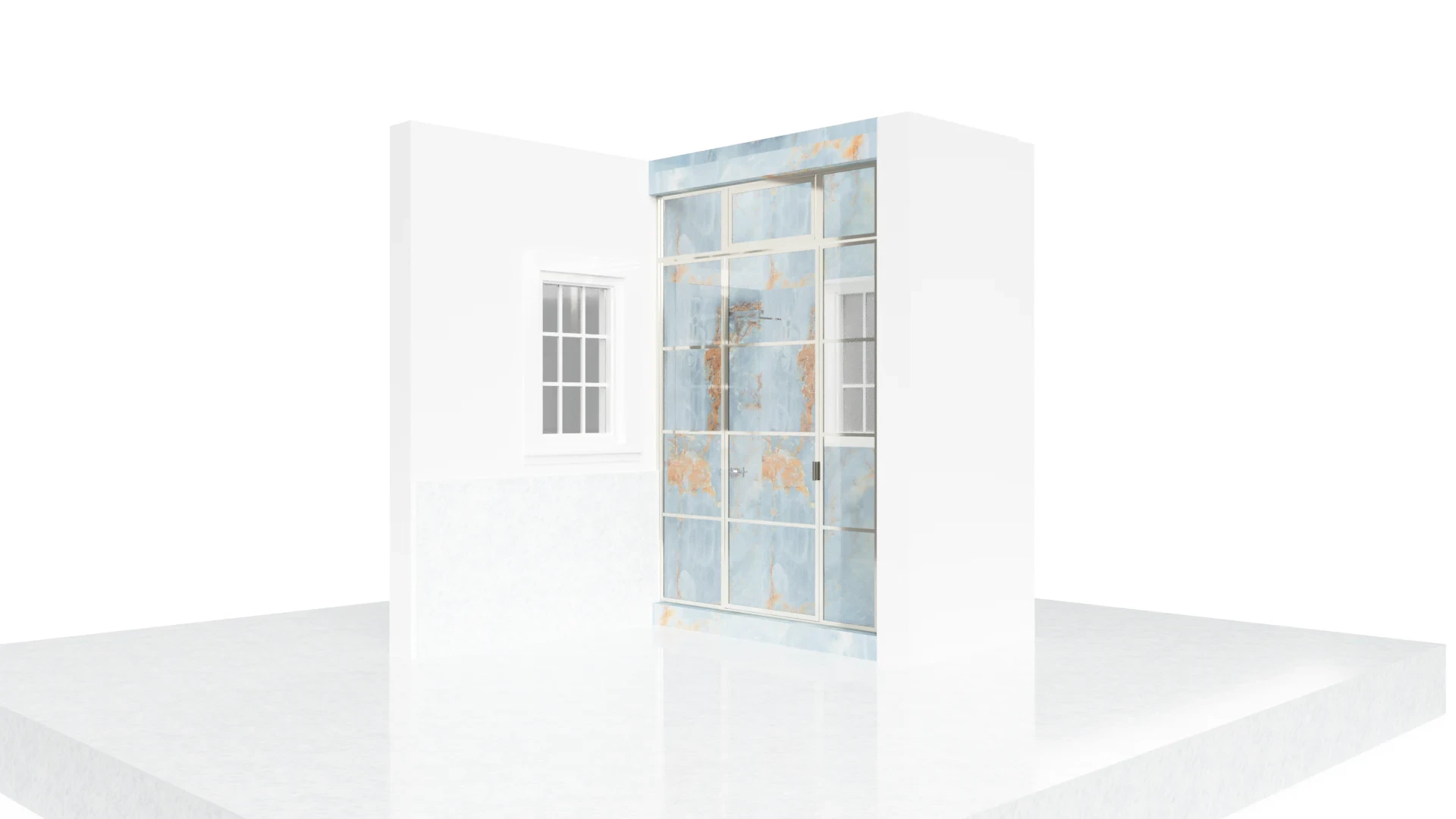 Elegant crystal glass and mirror door design for stylish home decor.