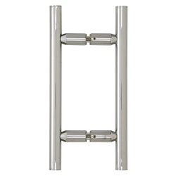 Polished stainless steel glass door handle, durable and elegant for residential or commercial use.