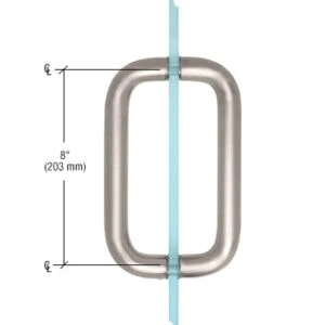 High-quality glass door handle with 8-inch length for elegant applications.