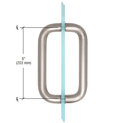 High-quality glass door handle with 8-inch length for elegant applications.