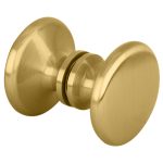 Brass door knob for glass and mirror doors, high-quality finish.