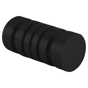 Black glass door stopper for safety and protection.