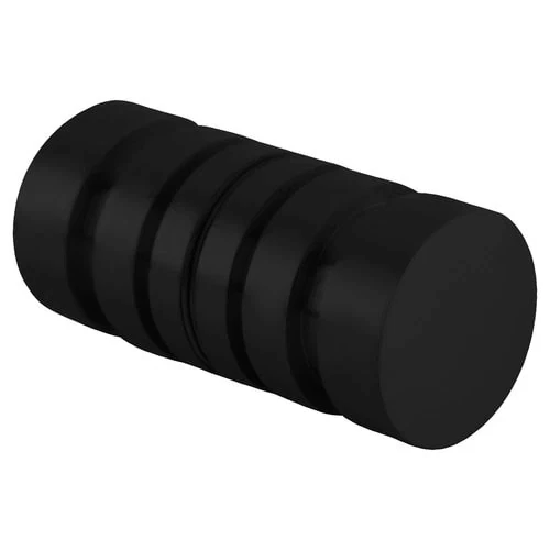 Black glass door stopper for safety and protection.