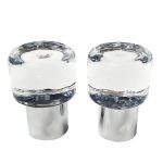 Elegant glass and metal cabinet knobs for home decor.