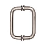 Stainless steel glass door handle for commercial and residential use. Durable and elegant design for stylish spaces.