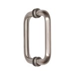 Stainless steel mirror handle for secure glass mounting and high-quality finish.
