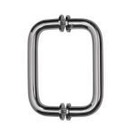 High-quality glass door handle with sleek chrome construction for modern interiors.