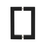 High-quality black glass clamp for mirrors and glass installations.