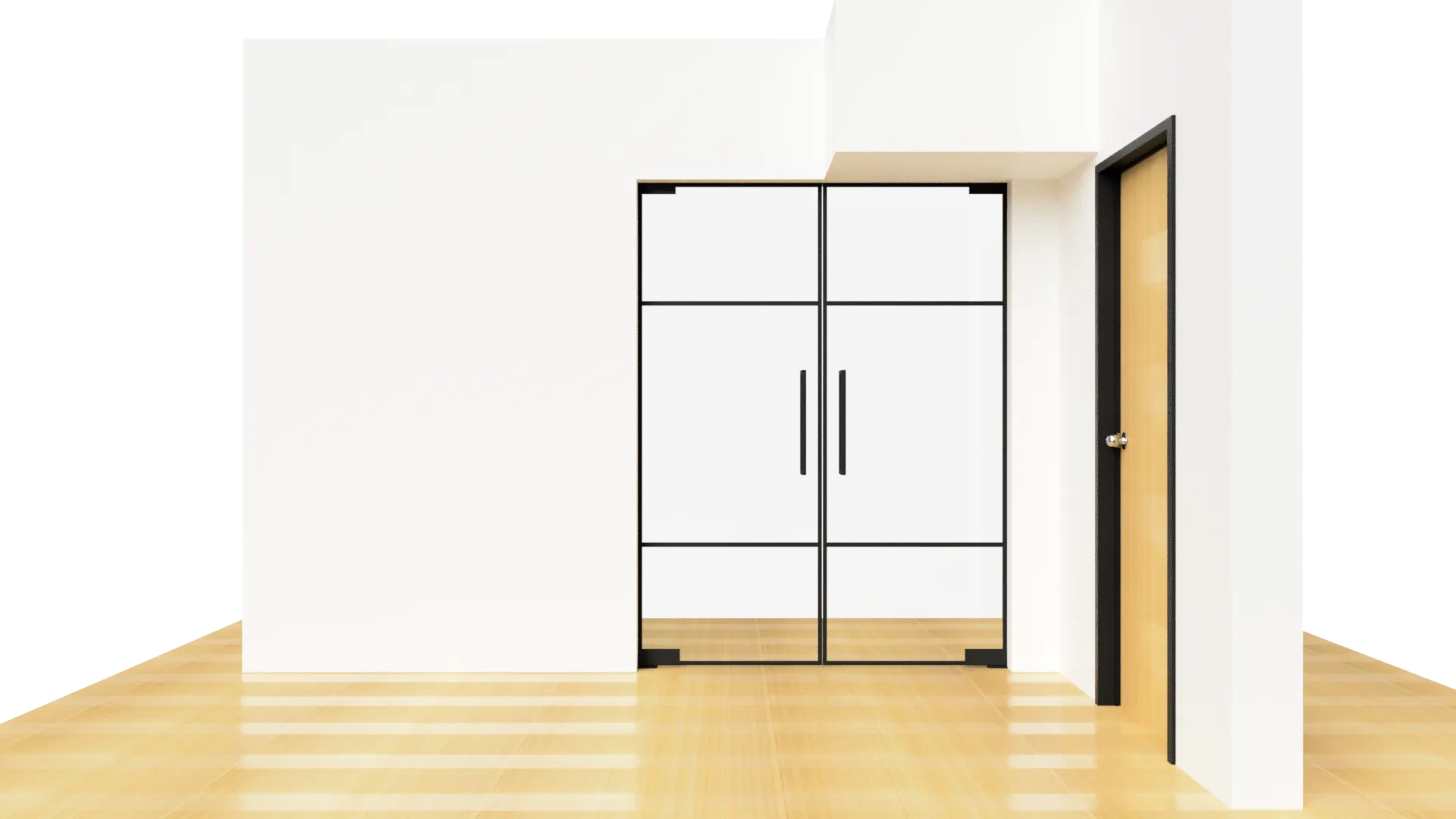Stylish glass and mirror sliding closet door for modern interiors.