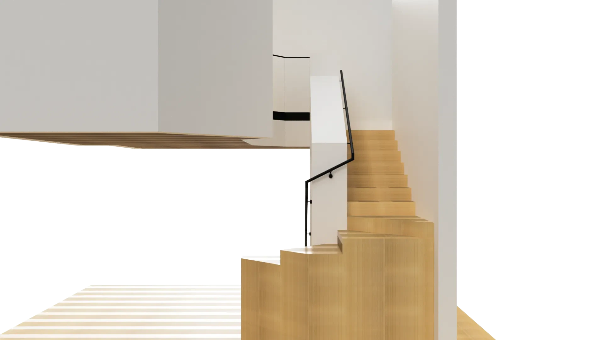 High-quality glass and mirror installation, stylish staircase for contemporary home or business.