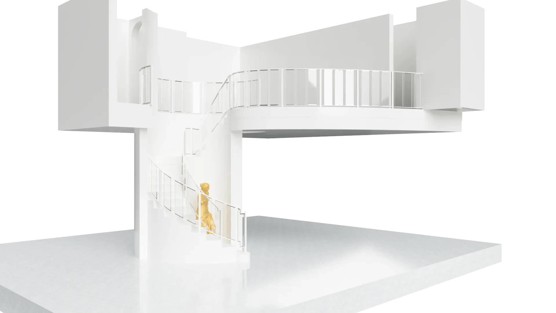 Elegant glass railing and mirror accents for modern interiors.