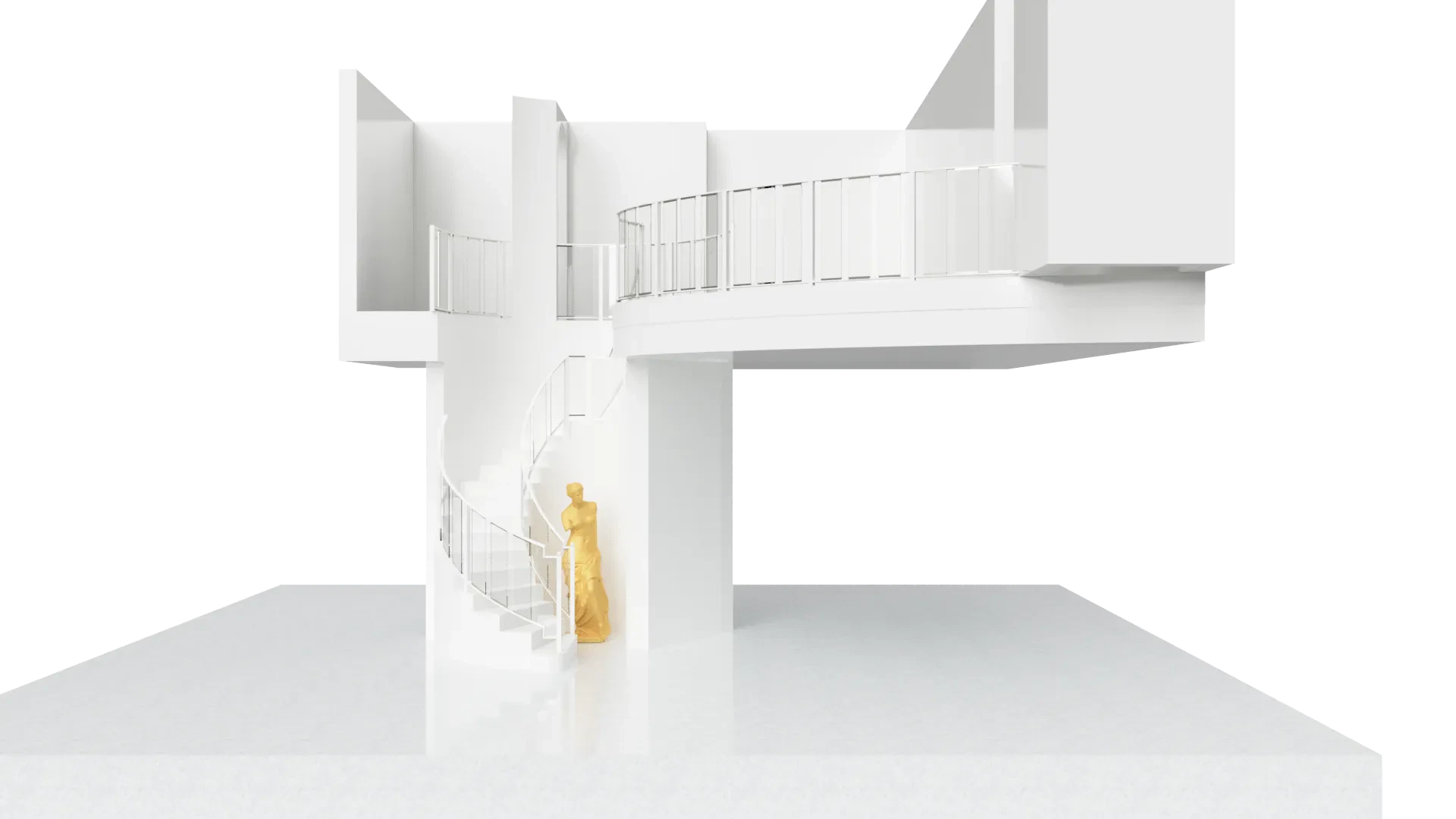 Bright, contemporary glass staircase featuring sleek metal railings and minimalist design.