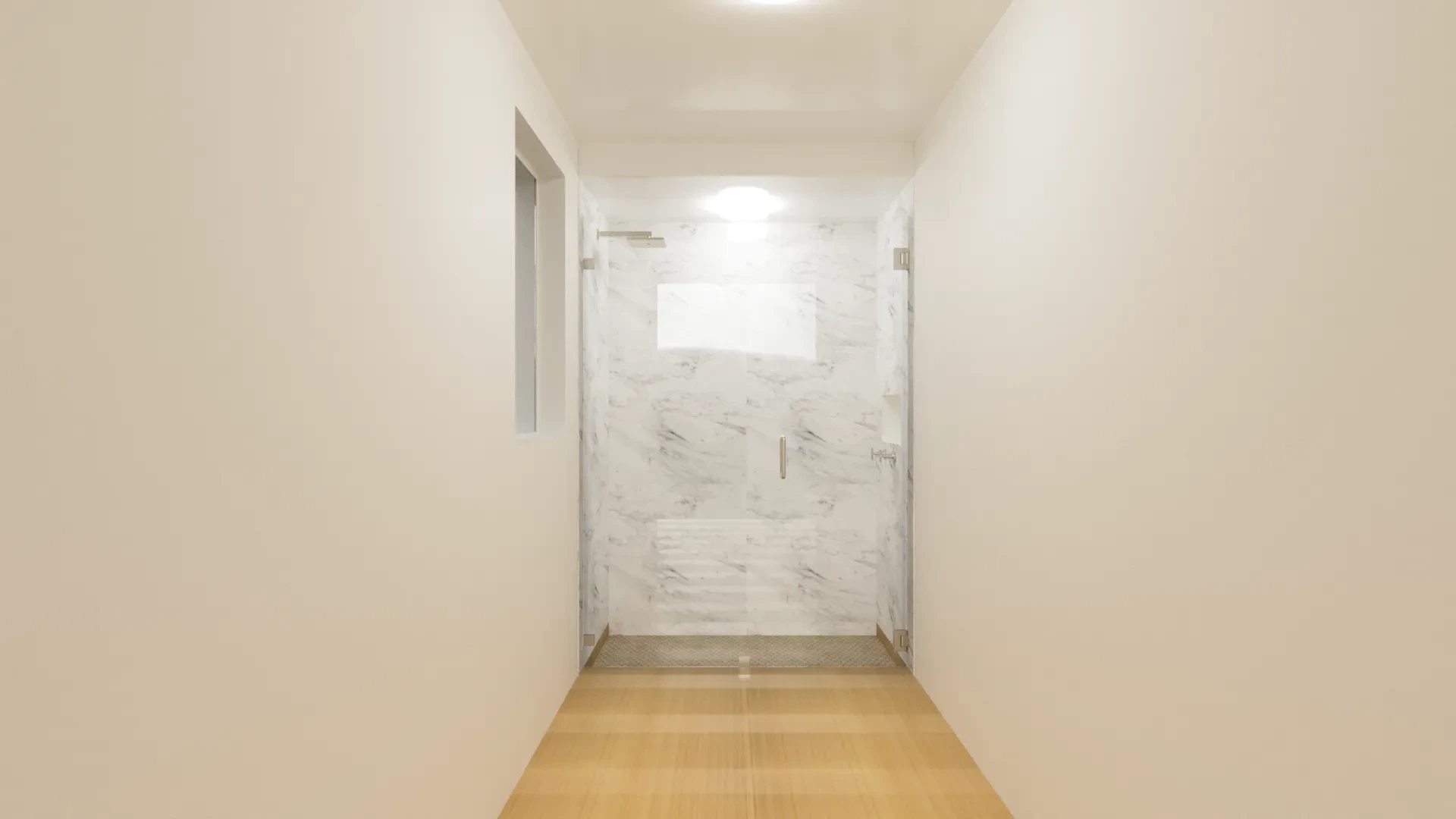 High-quality glass shower door featuring elegant marble accents for a sophisticated bathroom upgrade.