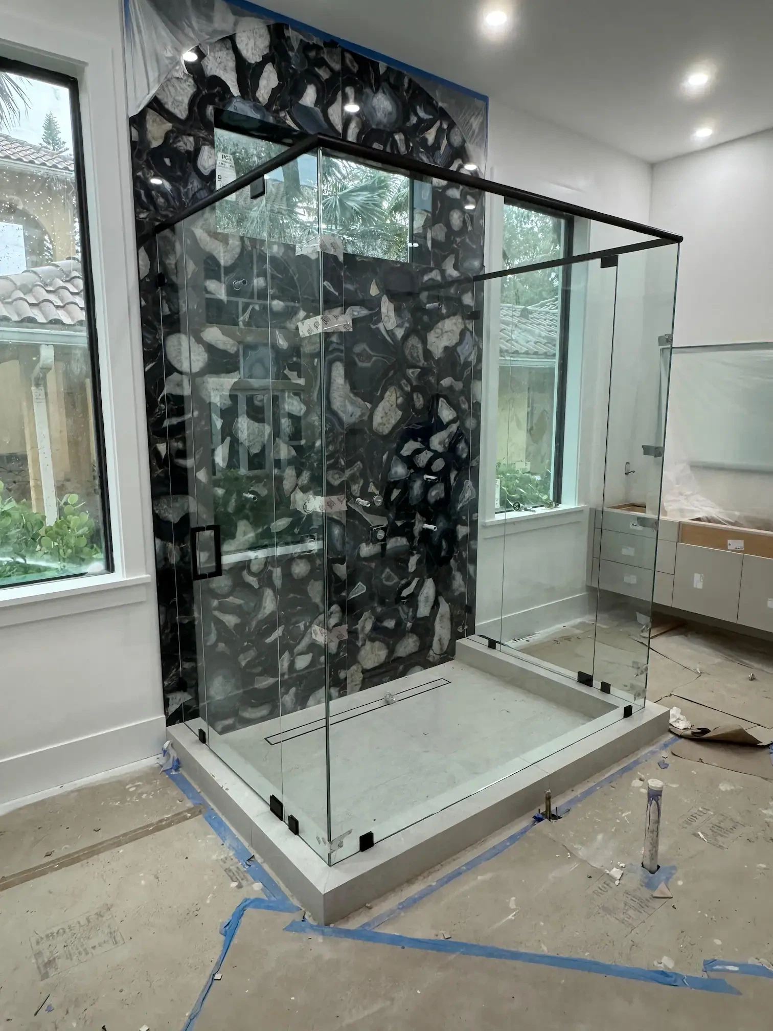 Shower Doors and Railings |  S Lake Dr Residence
