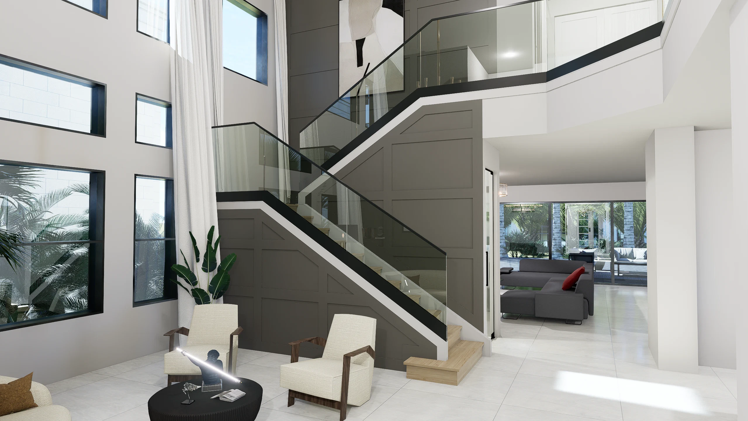 Glass Railing with Wine Cellar | Apex In Avenir