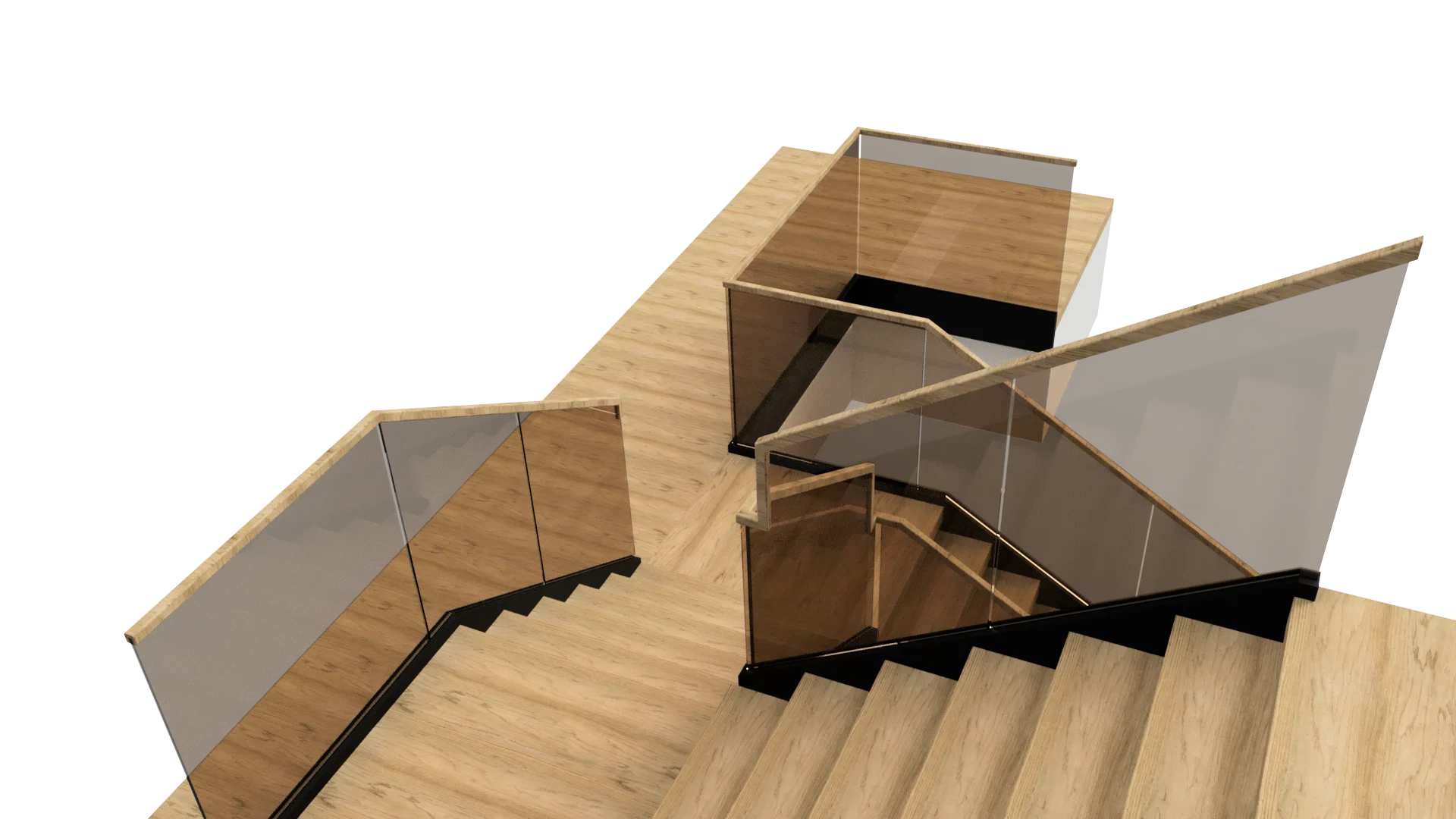 High-quality glass and mirror staircase for modern interior design.
