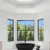 Elegant bathroom mirror and glass decor enhance space and style.