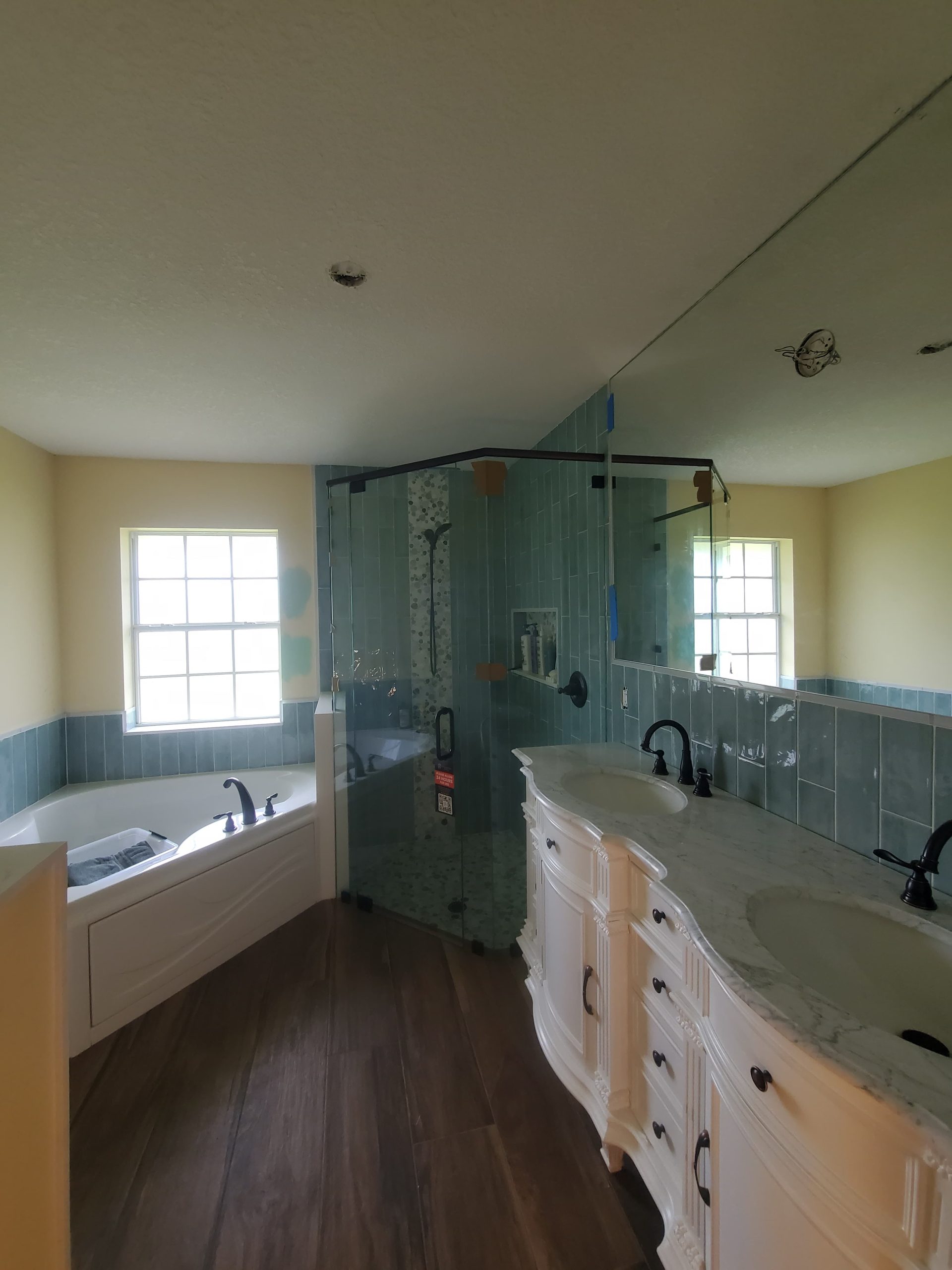 Shower Door & Custom Mirror | 97th Road North Residence