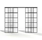Sliding steel glass partition