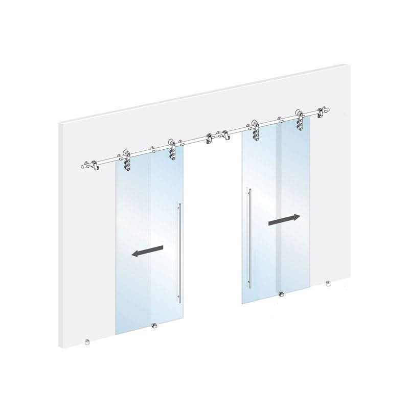 High-quality glass sliding doors with sleek handles and secure hardware. Perfect for modern interiors and commercial spaces.