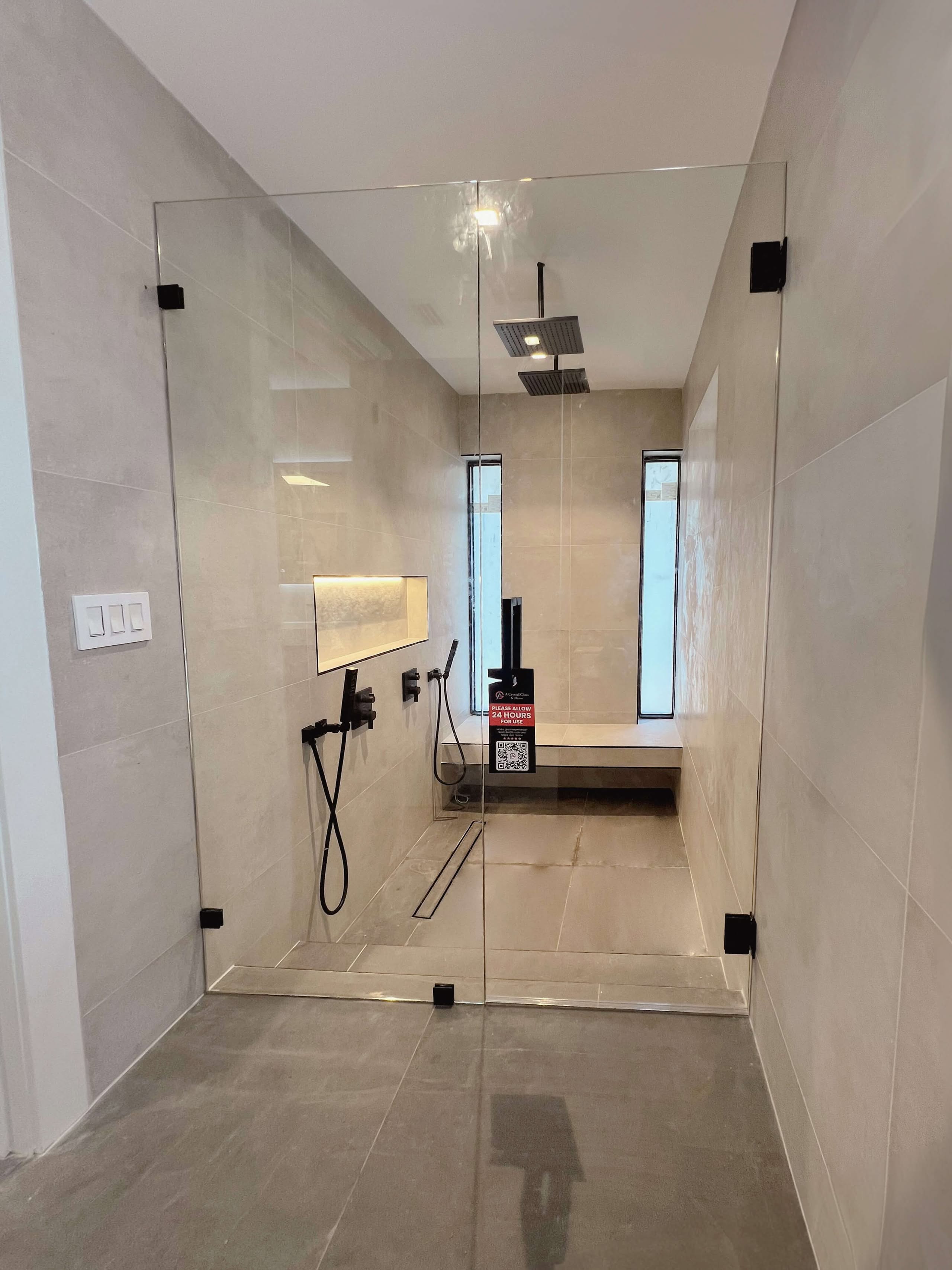 Door and Panel Shower 3/8” Clear Monolithic Tempered Glass