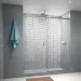 High-quality glass shower enclosure with modern design for bathrooms. Waterproof and stylish glass doors and mirrors.