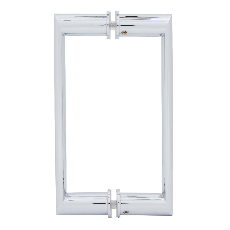 Shiny chrome glass frame with secure mounting hardware. Perfect for mirrors or decorative glass accents.