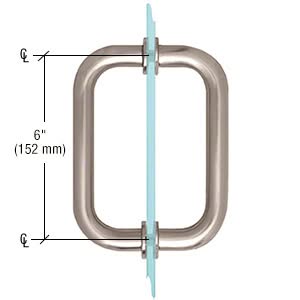 Elegant stainless steel glass door handle with secure fittings.