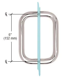 High-quality crystal glass door handle with polished chrome finish, 6-inch size.