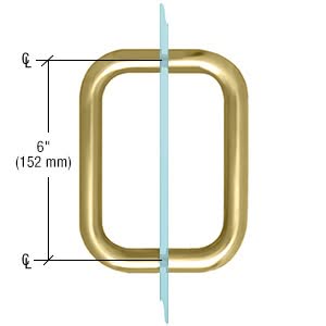 High-quality gold glass door handle with precise measurements for custom glass installations.